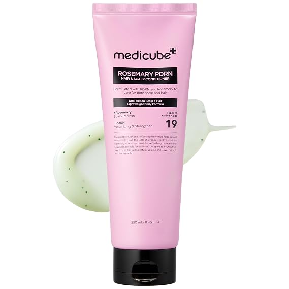 medicube Rosemary PDRN Scalp to Strand Thickening Conditioner, 8.45 fl.oz | Scalp & Hair Strengthening Conditioner for Fine, Dry Hair - Amino Acid for Strength & Softness, Hair Care Product