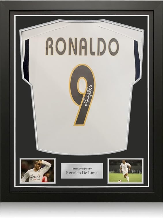 Ronaldo de Lima Signed Real Madrid 2023-24 Soccer Jersey. Standard Frame, One-Size, White