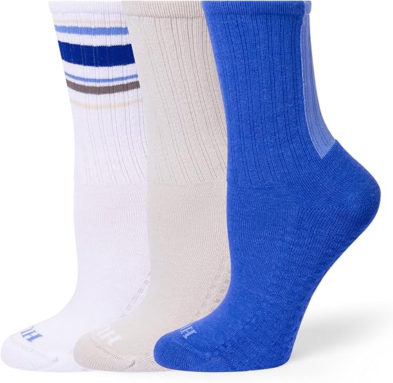 HUE Women's Air Cushion Crew Sock 3 Pair Pack