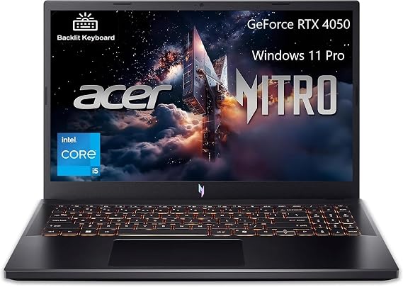 Acer Nitro V 15.6" FHD IPS 165Hz Gaming Laptop, Intel Core i5-13420H, GeForce RTX 4050, 16GB RAM 1TB SSD, Webcam, Wi-Fi, Backlit Keyboard, 128gb 9H Docking Station, Windows 11 Pro, Black