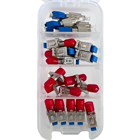 FiberShack - Fiber Optic Adapter Kit - 20 x 4 Fiber Adapter Kit - Transition Your Optical Cables from SC/FC or LC to FC/ST Optical Cables
