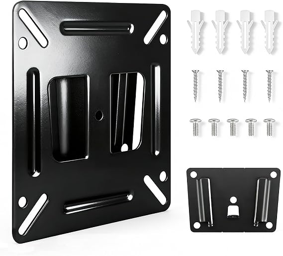 TV Wall Bracket Mount for Most 14-24“ LED, LCD, OLED Flat Screen TVs and Monitors with VESA Up to 100x100mm, Ultra Slim Single Monitor Wall Mount Bracket up to 22lbs