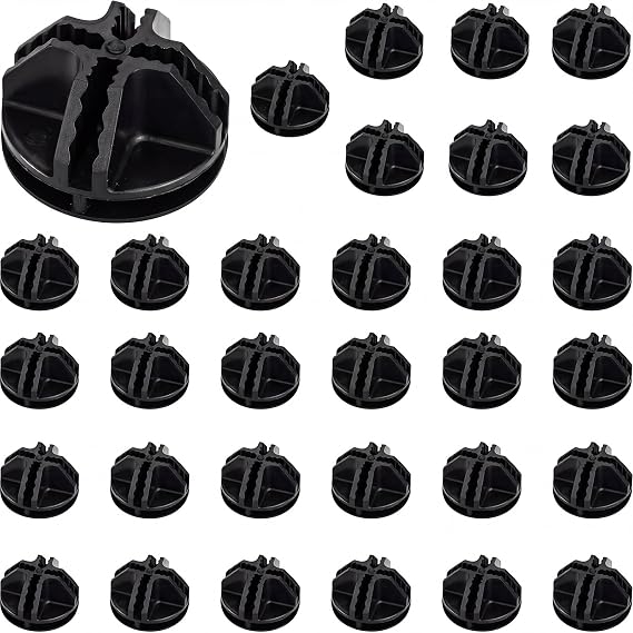 Jovitec 32 Pieces ABS Cube Connectors for Wire Storage Organizer, Black
