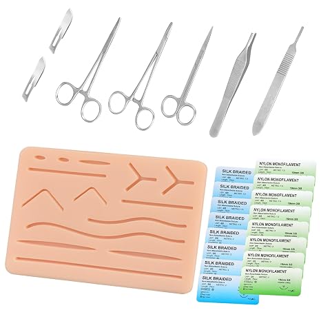 Ultrassist Suture Practice Kit with Silicone Skin Pad and Tools