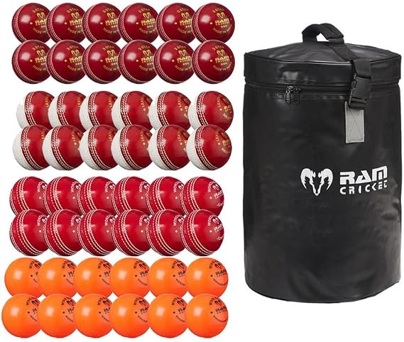 Ram Cricket Coaching Ball Bundle (Red/White, Junior)