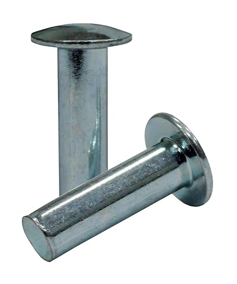 Steel Rivets Solid Rivets Truss Head Rivet Zinc Plated 100 Pcs 9/64" X3/8" Solid Rivet Kit Assorted Fasteners Rivet Tool Hardware Supply Super-Deals-Shop