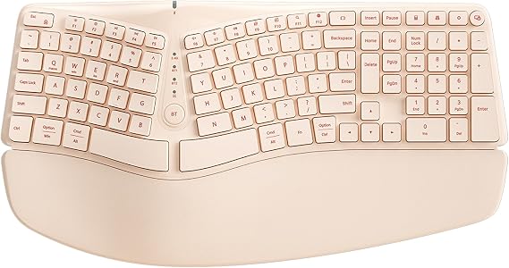 Split Ergonomic Keyboard Wireless with Cushioned Wrist & Palm Rest