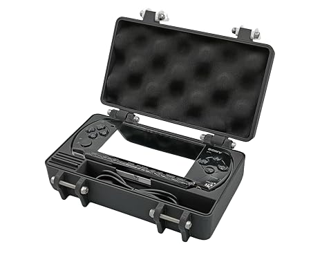 Rugged Protective Travel Carrying Case for PSP 2000 & 3000 - Holds 6 Games, 5 Memory Cards, USB Charging Cable *Does not fit PSP 1000*