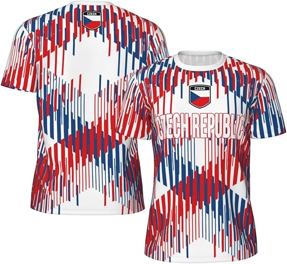 2026 Czech Republic Flag Team Sports Mesh T-Shirt Jerseys for Running Cycling Soccer Fans Tennis Fitness