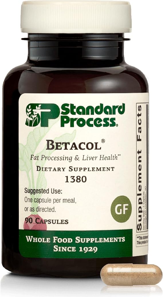 Standard Process Betacol, Fat Processing Liver Supplement, 90 Capsules