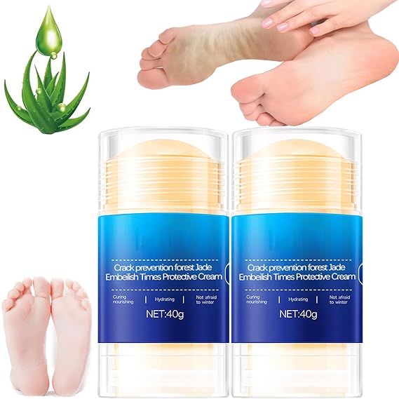 FETNHU Foot Care Cream, Anti Cracked Foot Cream, Moisturizer Stick Foot Balm for Dry Cracked Feet (2PCS Blue)