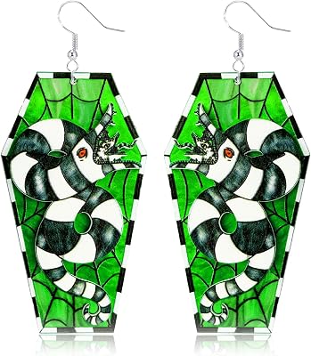 Movie Inspired Sandworm Earrings Jewelry, S925 Lightweight Acrylic Halloween Coffin Earrings for Women, Cosplay Accessories Cosplay for Costume