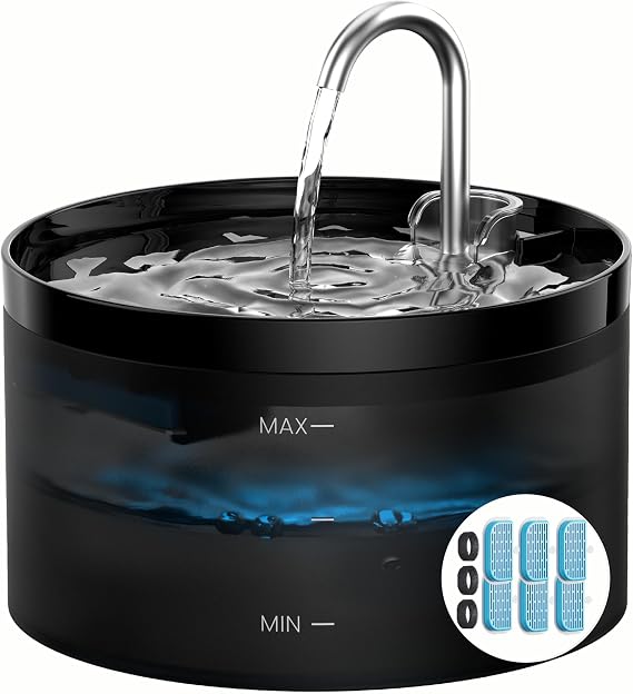 Cat Water Fountain for Drinking: 2L Cat Water Fountain - Super Silent Pet Water Fountain - GIOTOHUN Cats Drinking Fountain for Multiple Petsprom