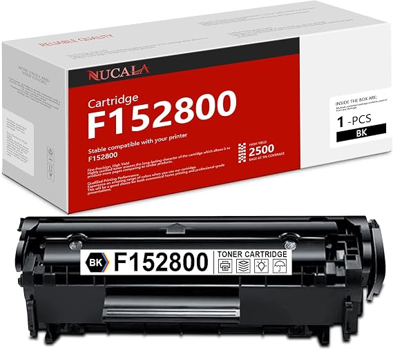 1-Pack F152800 Toner Cartridge Black: NUC Compatible F152800 Toner Cartridge Replacement for Canon Works for F152800 Printer Toner