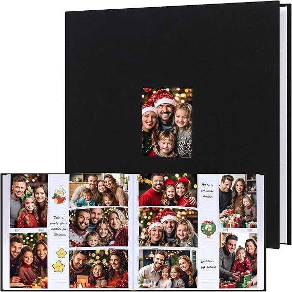 600 Pocket 4x6 Photo Album with Writing Space, Linen Cover, Black | Large Capacity, 4x6 Album Book, with Memo for Family, Wedding Baby, Travel Memories Graduation Pictures