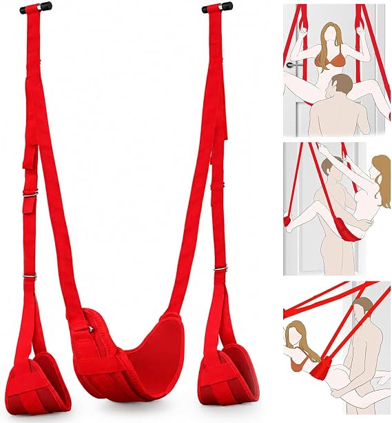 10 Piece Set Flexible Bondaged Bed Tie Downs Kit Women Sx Tie up Set Women Couple Toys for Bed Room Play, Couples Sexy Accessories Toys Play His and Hers Toys Adults Play F01 (red)