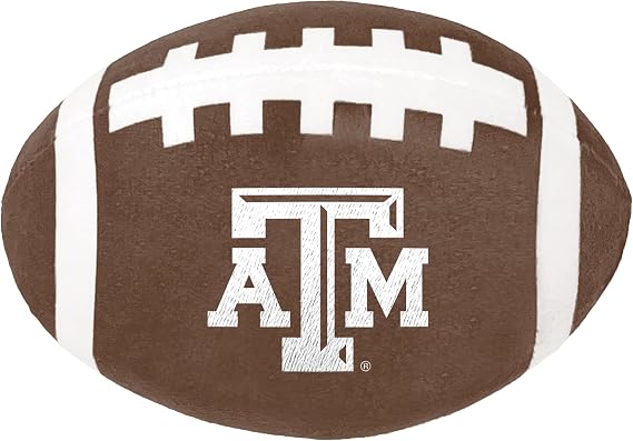 ShopInstaPets Officially Licensed NCAA Football Dog Toy with Squeaker - Durable & Fun for All Dogs (Texas A&M Aggies)