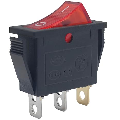 Rocker Switch 3-Pin 2-Position 15A 250V 20A 125V AC Fits Soldering Station, Surge Protector,Grinder, Electric Fireplaces,Blower Vacuum Cleaner, Heater,