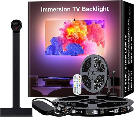 Llumtang TV Backlight for 65-70 inch TVs | Color-Sync Technology | Multi-Color LED RGBMC Lights | Wi-Fi | App Controlled | AI Sync Sensor | Immersive Viewing Experience | Ambient Light