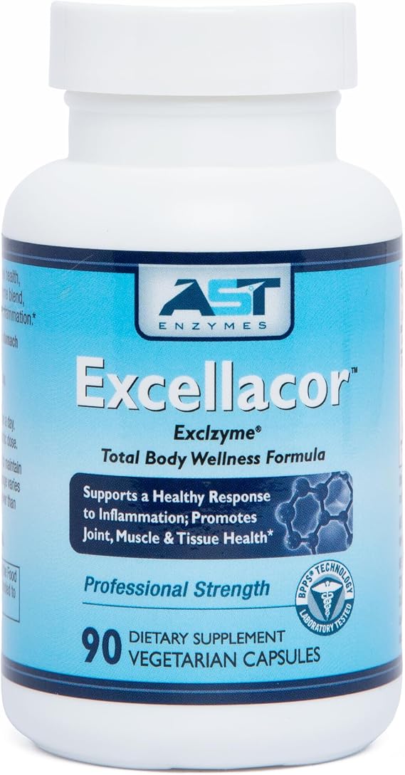Excellacor-90 Systemic Enzyme Supplement Acid-Resistant Serrapeptase & Proteolytic Enzymes Supports Healthy Inflammation Response, Joint Function & Circulation 90 Vegetarian Capsules