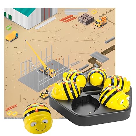 Basic Programming: See & Say Bee-Bot Class Pack + Free Construction Site Activity Mat 120 x 120 cm | Early Coding Robotics Learning Set