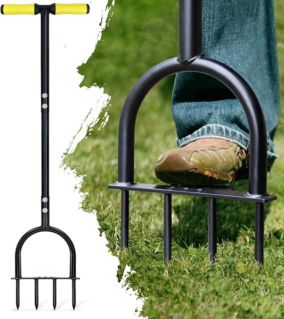 Colwelt Aerator Lawn Tool, Manual Lawn Grass Aerator with Rugged Wide Spike