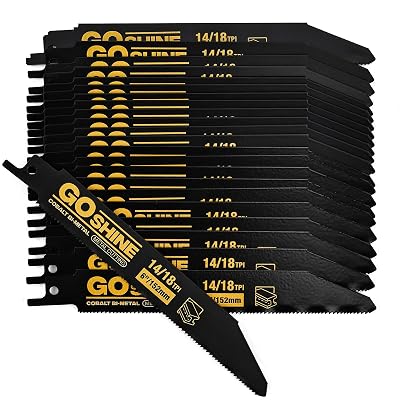 25 Pack 6 inch 1418 TPI Cobalt Bi-Metal Auto Dismantling Reciprocating Saw Blades for 116-516 Medium Metals, 6 18TPI Demon sawzall Blades