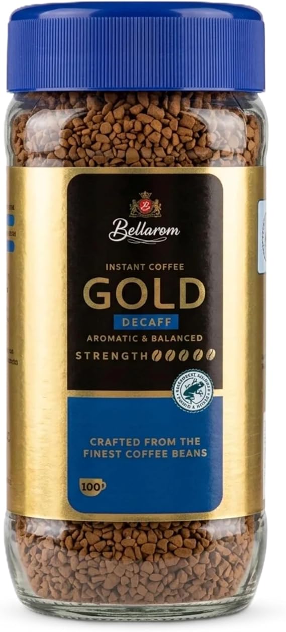 Tropical Gold Bellarom Gold Decaff Instant Coffee 100g – Premium Smooth & Rich Coffee, Caffeine Free, Instant Coffee