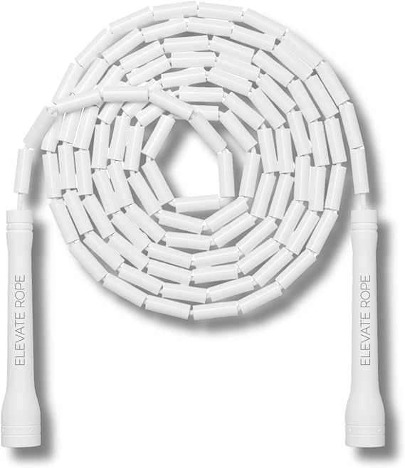Elevate Rope Beaded Skipping Rope Adjustable 3 m with Free Training App – Rhythm & Control for Cardio, Freestyle, Footwork & Beginners