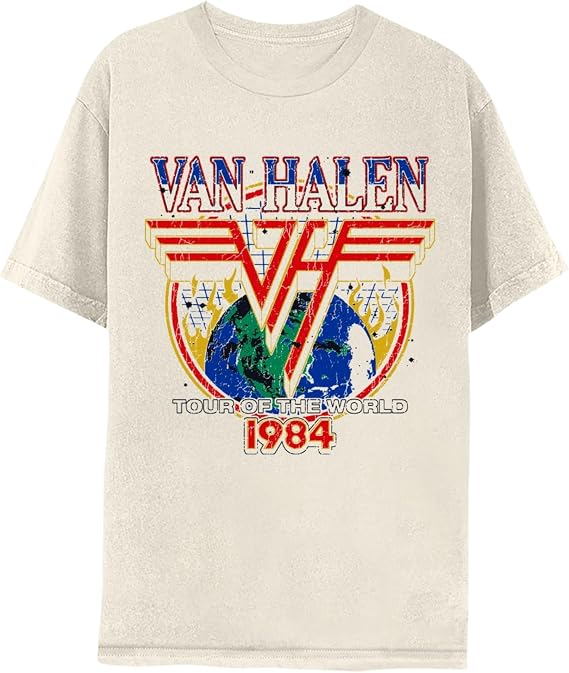 2Bhip Van Halen 1984 World Tour T Shirt Vintage Style Rock Band Graphic Tee