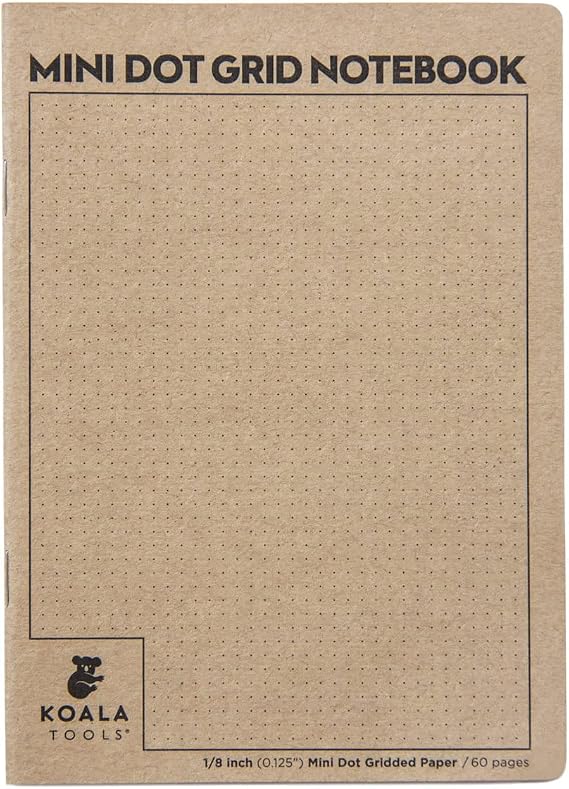 | Mini Dot Grid Notebook | 5" x 7", 60 pp. - Durable Field Notebook with 1/8" Dotted Grid
