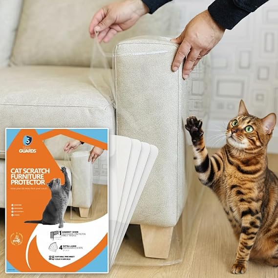 Cat Scratch Furniture Protector, Couch Arm Covers, Furniture Protectors from Cats Scratching, Sofa Arm Covers, One Sided Anti-Scratching Sticky Tape, Cat Scratch Deterrent - Model 1a