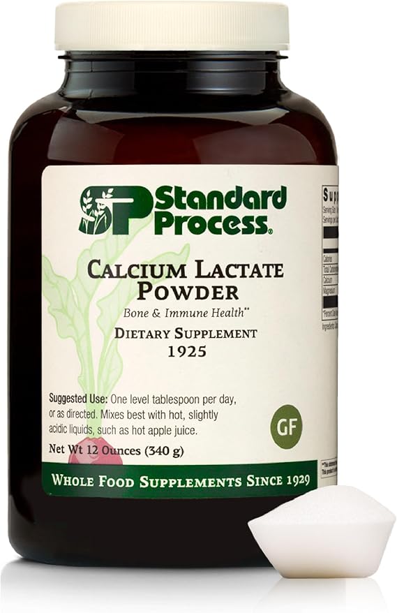 Standard Process Calcium Lactate Powder, Bone & Immune Supplement, 12 oz