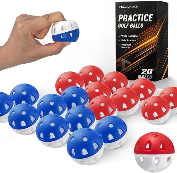 Wear-Resistant Practice Golf Balls (20 Pack), High Visibility for Easy Tracking, Limited-Flight, Golf Balls Design, Indoor & Outdoor