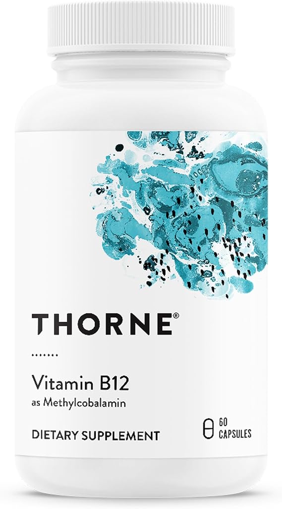 THORNE Vitamin B12 1,000 mcg, Active Methylcobalamin, 60 Capsules | Supports Methylation, Heart & Nerve Health, Cognitive Function & Healthy Homocysteine Levels*, NSF Contents Certified
