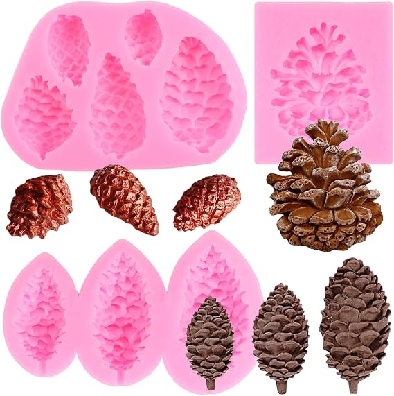 ZiXiang Pine Cone Silicone Molds Pinecone Cake Fondant Mold Set of 3