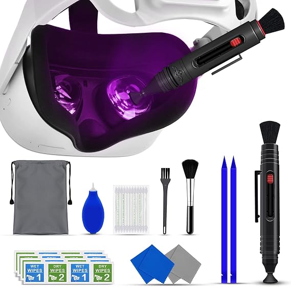 VR Headset Cleaning Kit, VR Lens Cleaning Pen for Oculus, Lens Pen Cleaning Kit for Hololens 2/Xbox One/Xbox 360/PS4