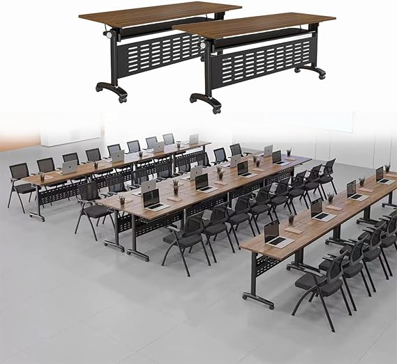 Lightweight Folding Conference Table, Portable Meeting Table for Small Spaces - Foldable Design for Easy Storage in Conference Rooms, Training Rooms, Classrooms and Multi-Use Spaces