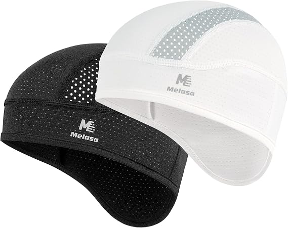MELASA Cooling Skull Cap for Men Breathable Hard Hat Liner with Neck Shade | Non-Slip, Fits Under Helmet, Sweat Wicking Cycling Cap, Ideal for Bicycle, Outdoor Work and Motorcycling