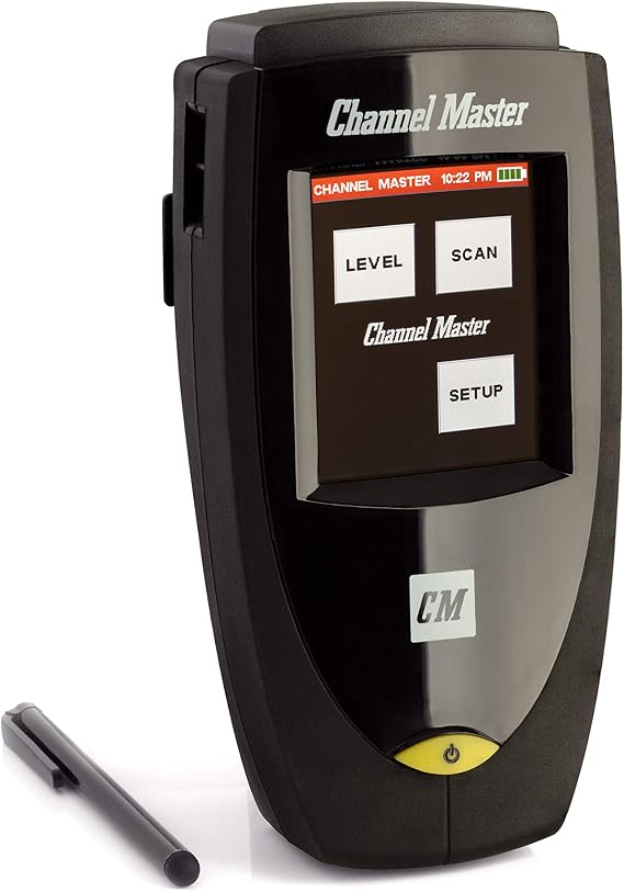 Channel Master TV Antenna Signal Strength Meter Digital Handheld Signal Finder with Carrying Bag and Stylus for Precise OTA Antenna Alignment and Installation (Displays Signal Level & SNR)