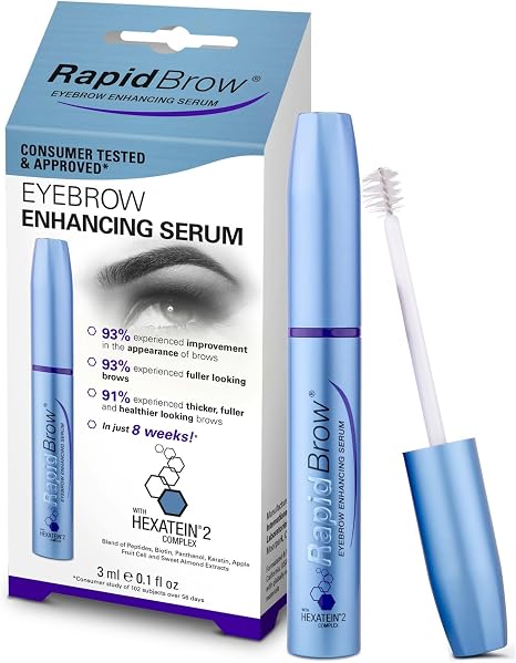 RapidBrow Eyebrow Enhancing Serum, Hexatein 2 Complex, 3 ml (Pack of 1)