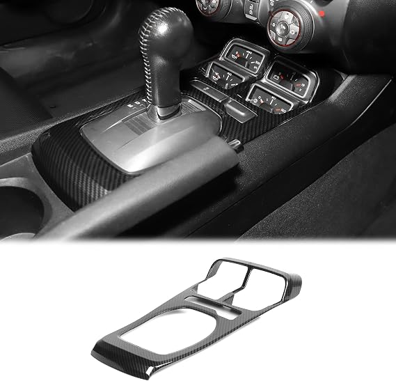 JWWY Center Consoles Gear Shift Dashboard Trim Panel Compatible with 2010-2015 Chevy Camaro Interior Accessories Carbon Fiber