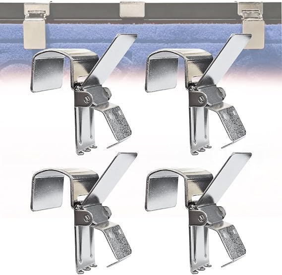 Rug Display Steel Clips - Tapestry Holder Grippers, Carpet Keepers Quilt Clamps for Hanging Rugs in Home, Store, Exhibition, Dry After Washing, 4 pcs