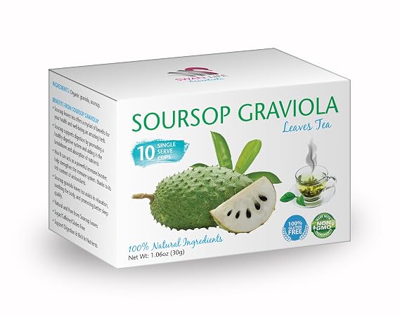 graviola tea powder, graviola kcup, k-cups tea, green tea k cups - GRAVIOLA SOURSOP TEA K-CUPS - organic granola tea, organic tea loose leaf, organic herbal tea leaf, graviola powder 1 Box 10 K-cups