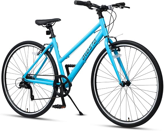 AVASTA Populus 700C Road Bike for Women with Kickstand, 15 17 Inch Lightweight Step Through Aluminum Alloy Frame, 7-Speed Drivetrain, Multiple Colors