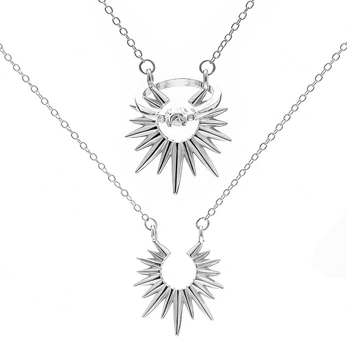 19.68'' Ring Keeper, Ring Holder Necklace for Women-Sunflower Silver