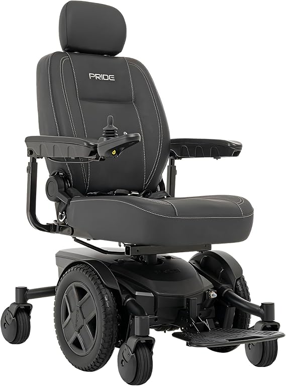 Pride Jazzy EVO 613 Power Chair - Electric Wheelchair Scooter for Adults, U-1 Battery, 300 Lbs Weight Capacity, Black, 16" x16-18 Seat Size