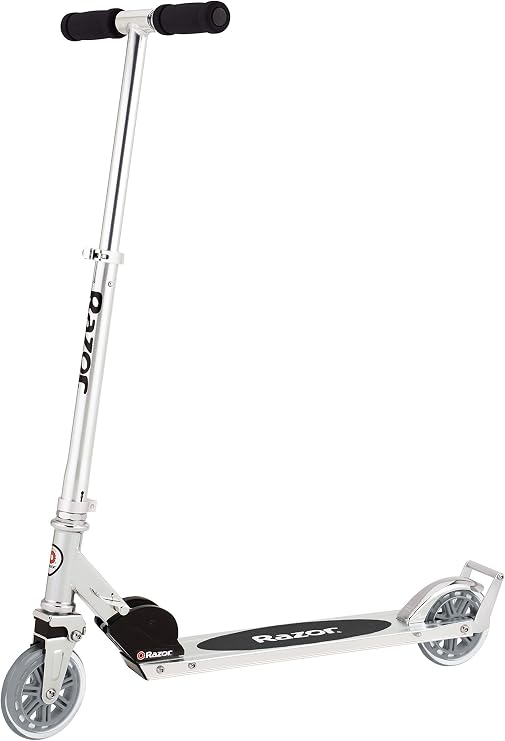 Razor A3 Kick Scooter for Kids Ages 5+ Larger Wheels, Front Suspension, Wheelie Bar, Lightweight, Foldable, Aluminum Frame, and Adjustable Handlebars