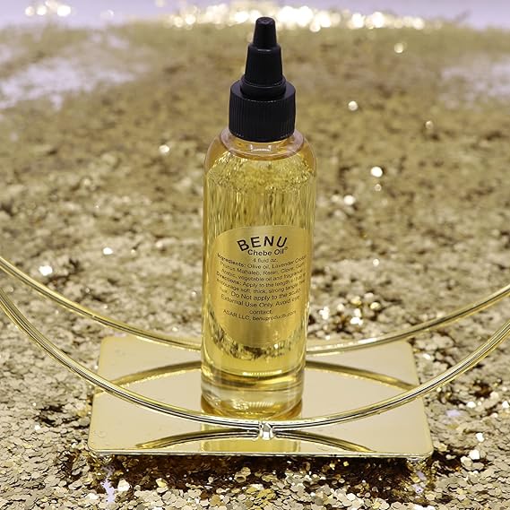 Benu Chebe Hair Oil- Transform Your Hair with Chebe Powder Infusion Benu Chebe Hair Oil, Natural Strengthener infused with Chebe Powder, Instant softness, Detangling and Shine for Dry, Brittle Hair.