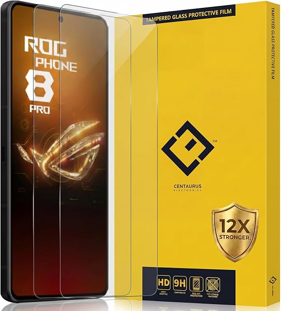 DUNSIHUI 2Pcs For Rog Phone 8/8 PRO 6.78" Screen Protector, Anti-Scratch 9H HD Clear No-Bubble Tempered Glass Screen Protector Protective Film For A S U S Rog Phone 8/Rog Phone 8 PRO 6.78 inch